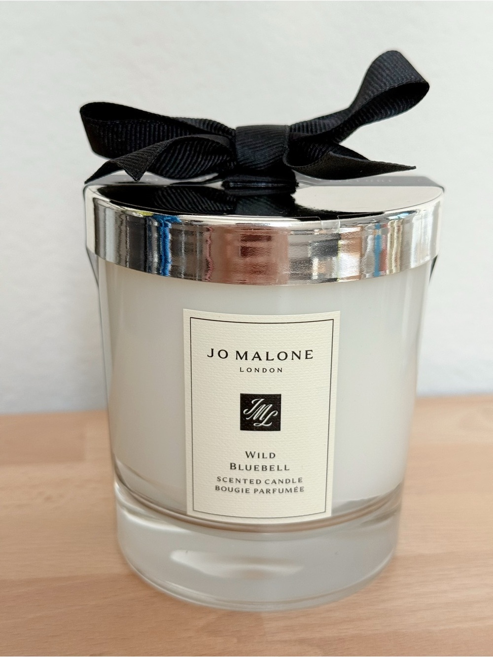 Jo Malone Wild bluebell Scented Candle — Full Size with Silver Lid